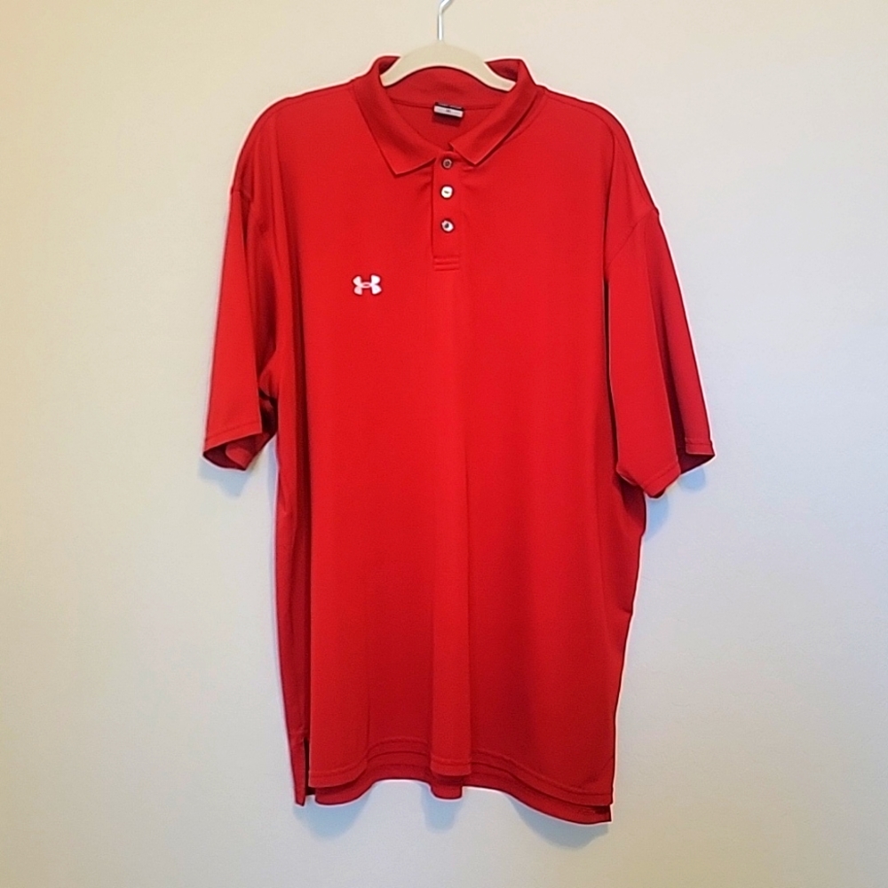Men’s Under Armour Performance Polo Shirt Red Size XL